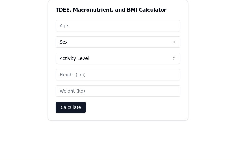 Mini TDEE Calculator