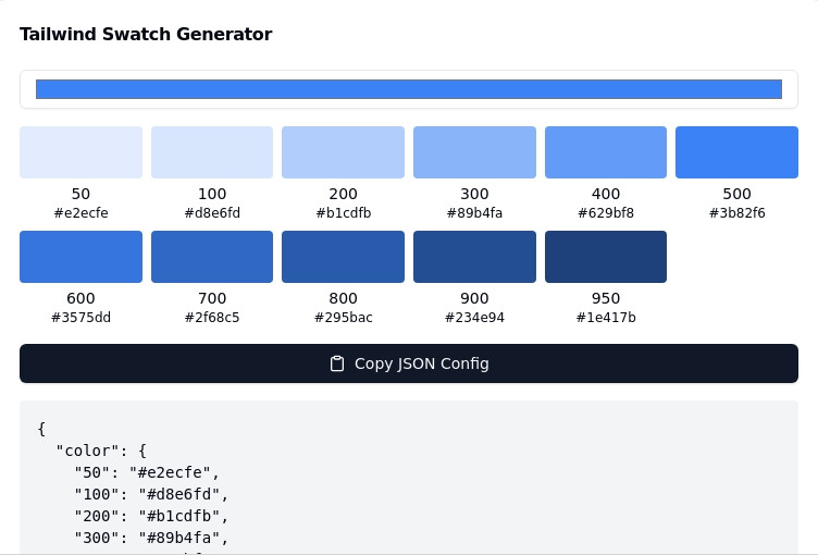 Tailwind Color Swatch Generator