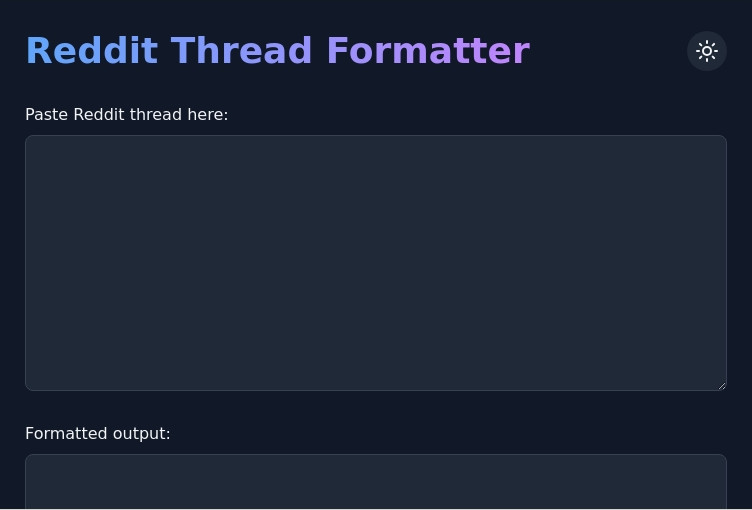 Reddit Thread Formatter